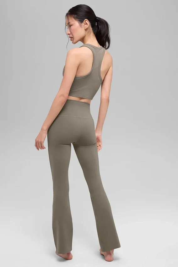High-Waist Airbrush 7/8 évasée Bootcut Legging – Cacao clair