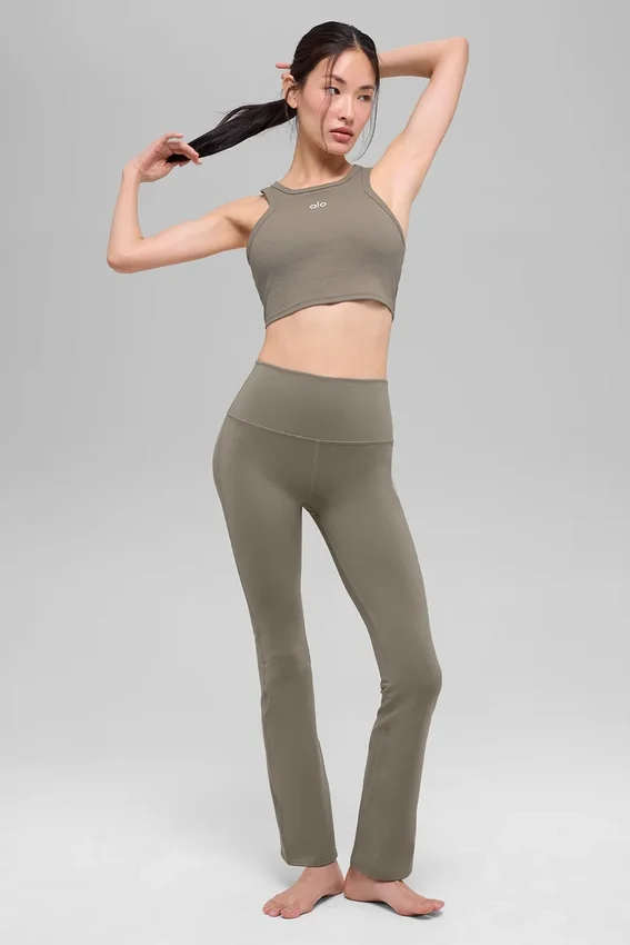 High-Waist Airbrush 7/8 évasée Bootcut Legging – Cacao clair
