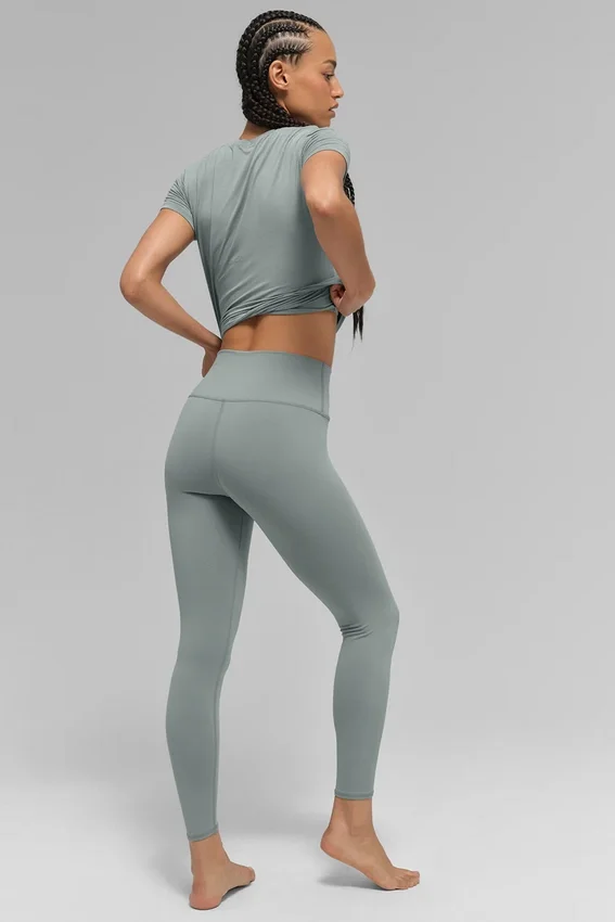 High-Waist Airbrush Airbrush Legging 7/8 - Gris lunaire
