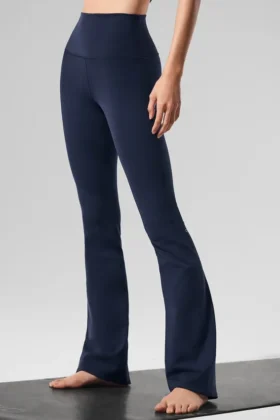 High-Waist Airbrush Bootcut Legging - Bleu marine