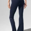 High-Waist Airbrush Bootcut Legging - Bleu marine