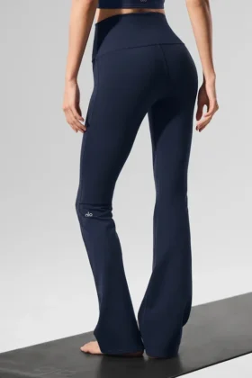 High-Waist Airbrush Bootcut Legging – Bleu marine