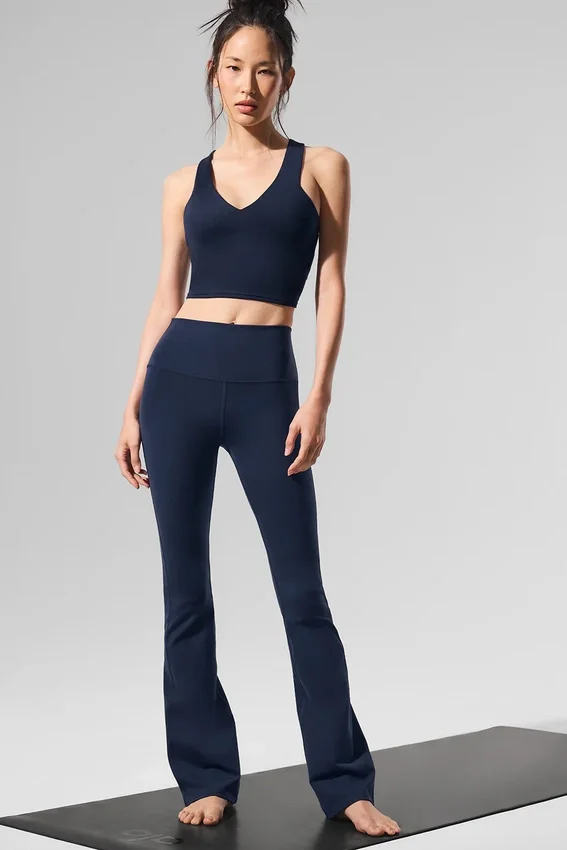High-Waist Airbrush Bootcut Legging - Bleu marine