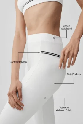 High-Waist Airbrush Fast Track Legging – Blanc/Noir