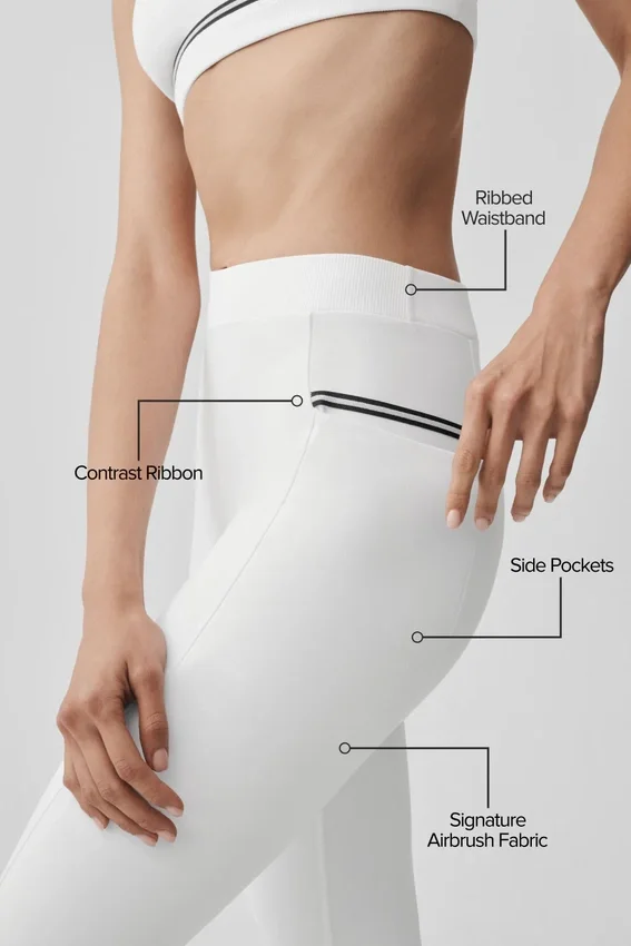 High-Waist Airbrush Fast Track Legging - Blanc/Noir