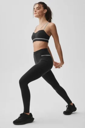 High-Waist Airbrush Fast Track Legging - Noir/Blanc