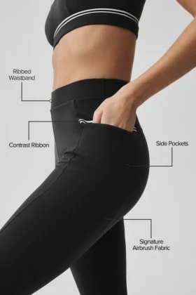 High-Waist Airbrush Fast Track Legging – Noir/Blanc