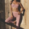 High-Waist Airbrush Fast Track Legging - Rose vintage/Blanc