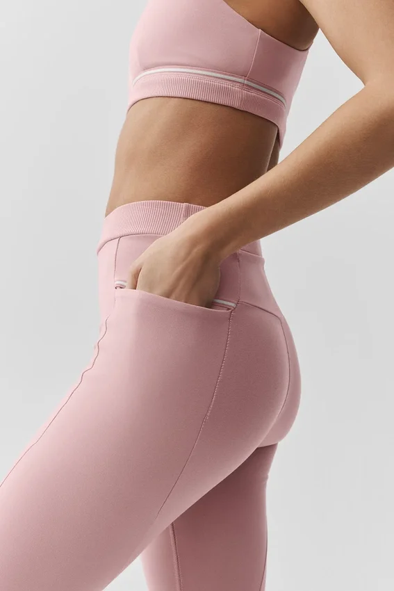High-Waist Airbrush Fast Track Legging - Rose vintage/Blanc