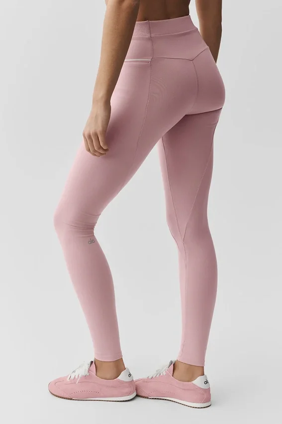 High-Waist Airbrush Fast Track Legging - Rose vintage/Blanc