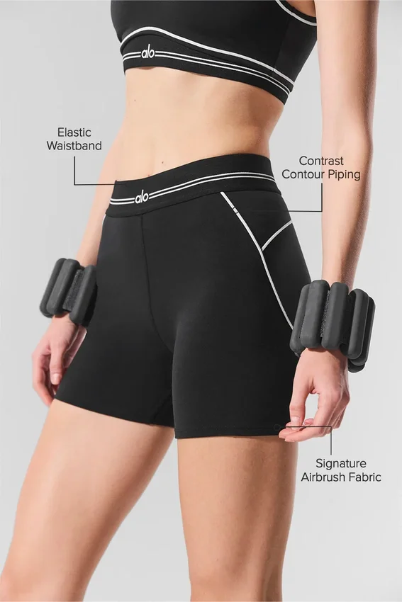 High-Waist Airbrush « Heart Throb » 4" - Noir/Blanc