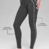 High-Waist Airbrush Heart Throb Legging - Anthracite/Blanc