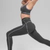 High-Waist Airbrush Heart Throb Legging - Anthracite/Blanc