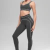 High-Waist Airbrush Heart Throb Legging - Anthracite/Blanc