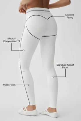 High-Waist Airbrush Heart Throb Legging – Blanc/Noir
