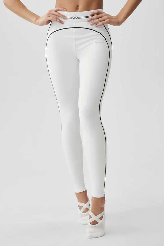 High-Waist Airbrush Heart Throb Legging - Blanc/Noir