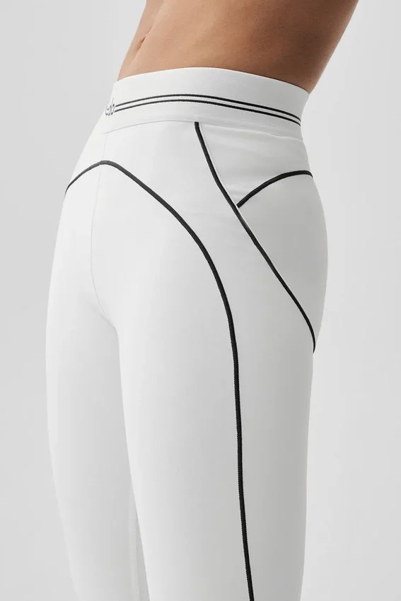 High-Waist Airbrush Heart Throb Legging - Blanc/Noir