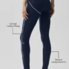 High-Waist Airbrush Heart Throb Legging - Bleu marine/Blanc
