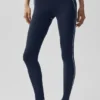 High-Waist Airbrush Heart Throb Legging - Bleu marine/Blanc