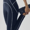 High-Waist Airbrush Heart Throb Legging - Bleu marine/Blanc