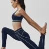 High-Waist Airbrush Heart Throb Legging - Bleu marine/Blanc