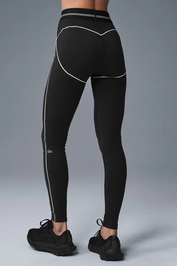 High-Waist Airbrush Heart Throb Legging - Noir/Blanc