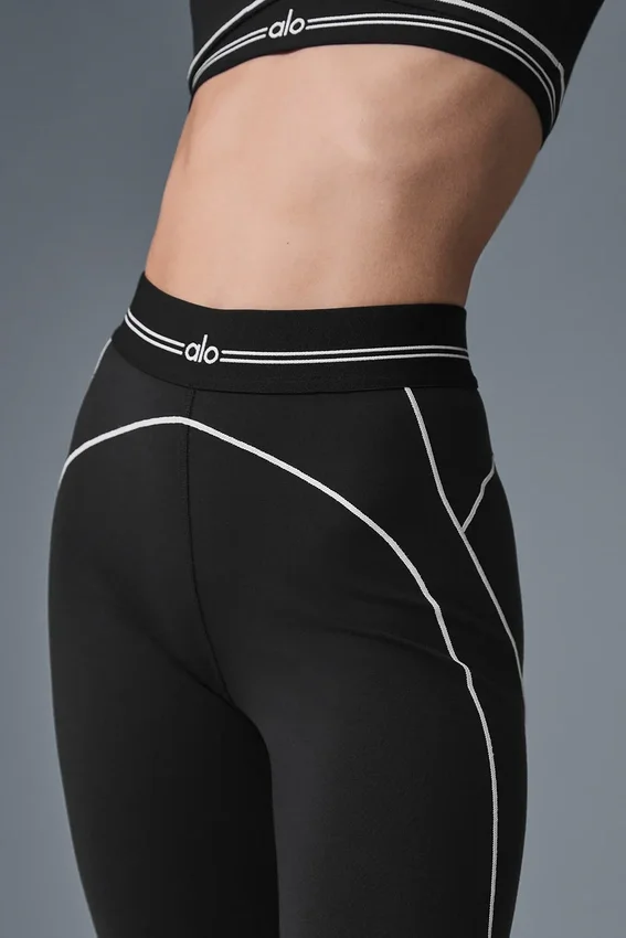 High-Waist Airbrush Heart Throb Legging - Noir/Blanc