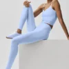 High-Waist Airbrush Legging - Bleu Provence clair
