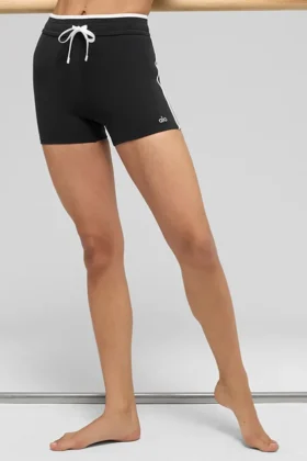 High-Waist Airbrush Race Pace 4" - Noir/Blanc