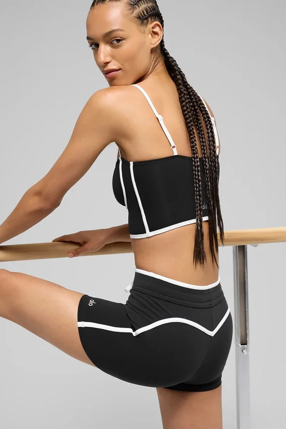 High-Waist Airbrush Race Pace 4" - Noir/Blanc