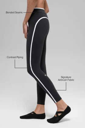 High-Waist Airbrush Race Pace 7/8 Legging – Noir/Blanc