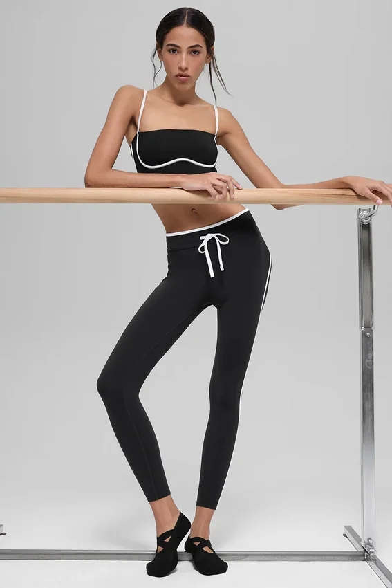 High-Waist Airbrush Race Pace 7/8 Legging - Noir/Blanc