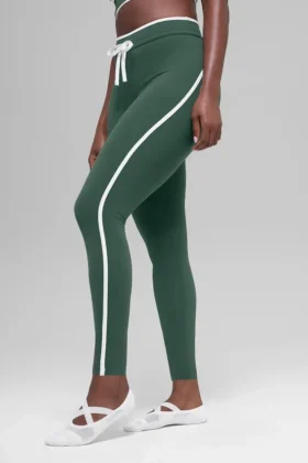 High-Waist Airbrush Race Pace 7/8 Legging – Vert trèfle/Blanc