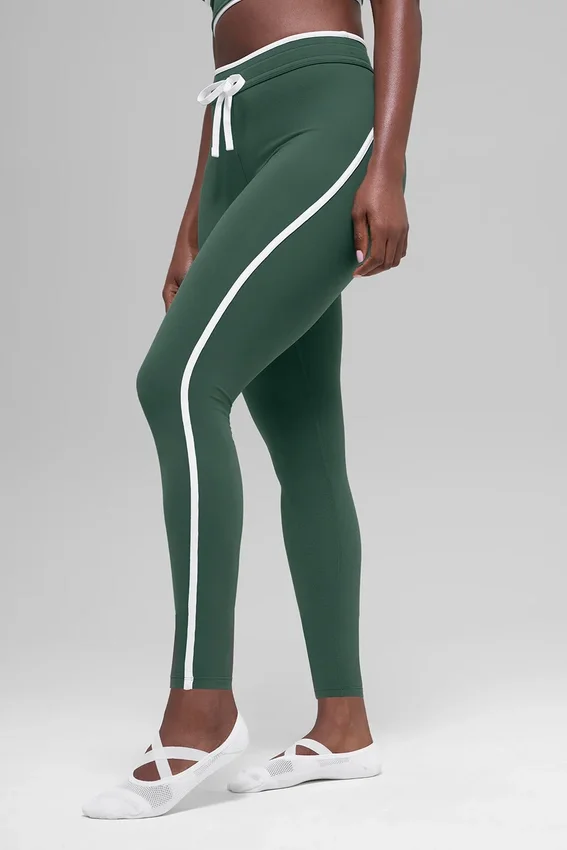 High-Waist Airbrush Race Pace 7/8 Legging – Vert trèfle/Blanc