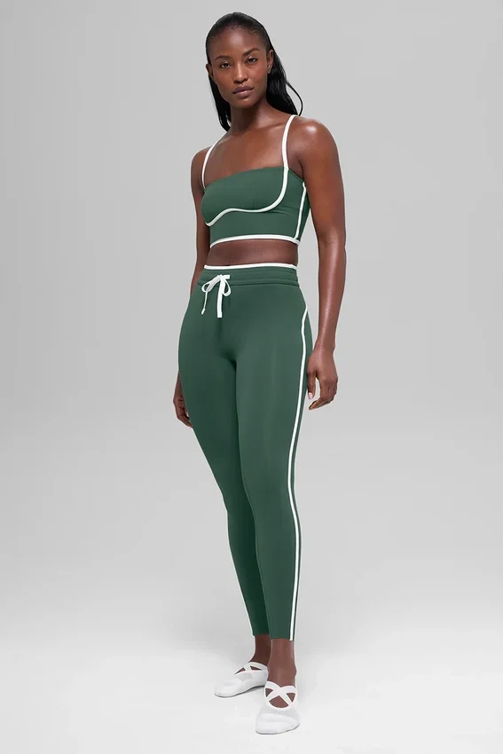 High-Waist Airbrush Race Pace 7/8 Legging – Vert trèfle/Blanc
