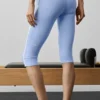 High-Waist Airbrush Race Pace Capri – Bleu Provence clair/Blanc