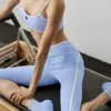 High-Waist Airbrush Race Pace Capri – Bleu Provence clair/Blanc