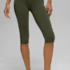 High-Waist Airbrush Race Pace Capri - Vert olive/Noir