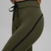 High-Waist Airbrush Race Pace Capri - Vert olive/Noir