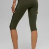 High-Waist Airbrush Race Pace Capri - Vert olive/Noir