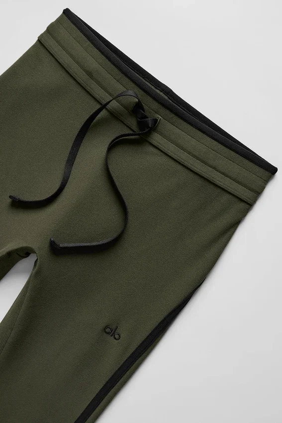 High-Waist Airbrush Race Pace Capri - Vert olive/Noir