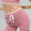 High-Waist Airbrush Short de course 4" – Rose sauvage/Blanc