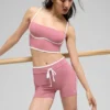High-Waist Airbrush Short de course 4" – Rose sauvage/Blanc