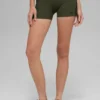 High-Waist Airbrush Short de course 4" - Vert olive/Noir