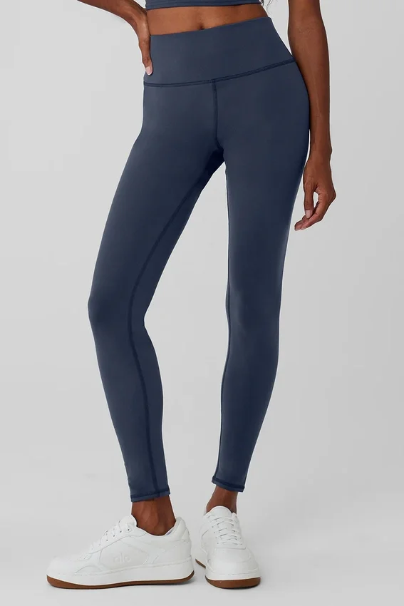 High-Waist Airbrush Winter Warm Nocturne Legging – Bleu marine