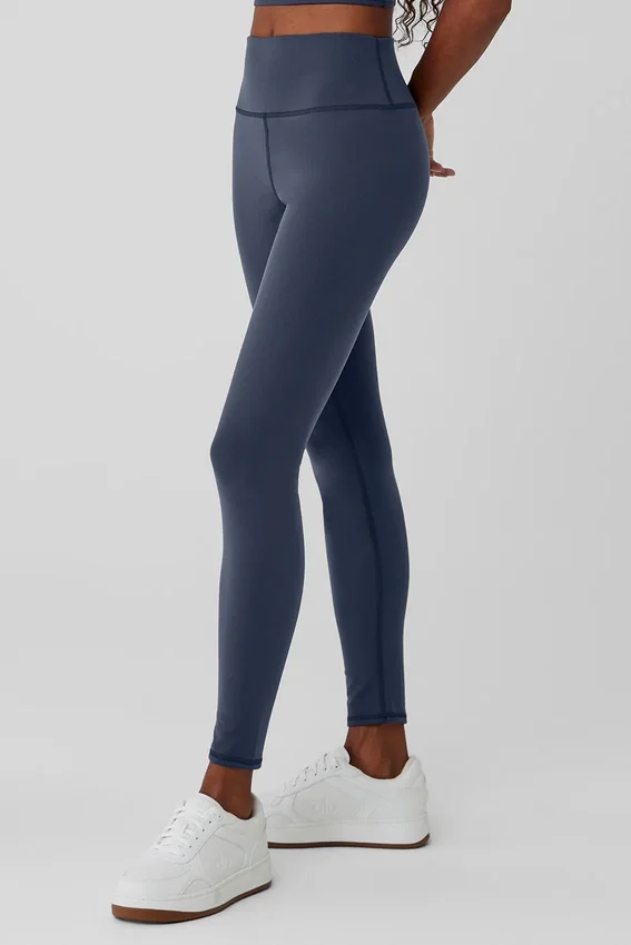 High-Waist Airbrush Winter Warm Nocturne Legging – Bleu marine