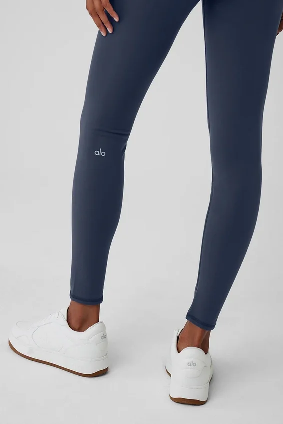 High-Waist Airbrush Winter Warm Nocturne Legging – Bleu marine