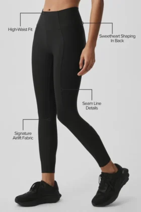 High-Waist Airlift 7/8 Fine Line Legging – Noir