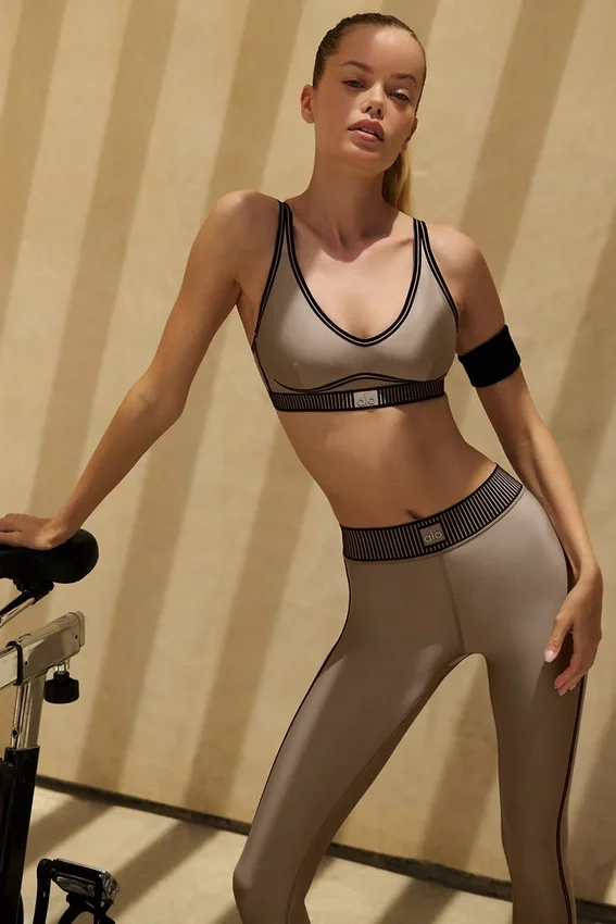 High-Waist Airlift 7/8 Line Up Legging - Gravel