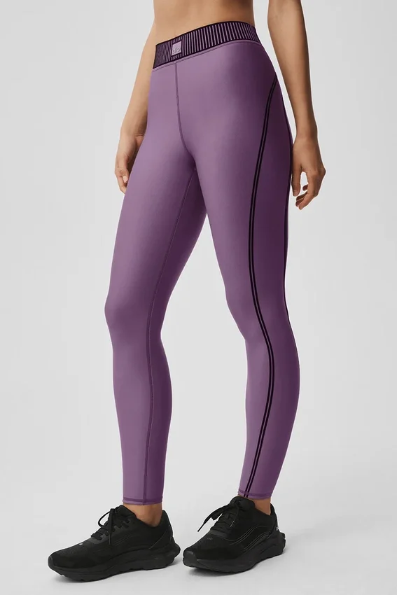 High-Waist Airlift 7/8 Line up Legging - Plum Kiss